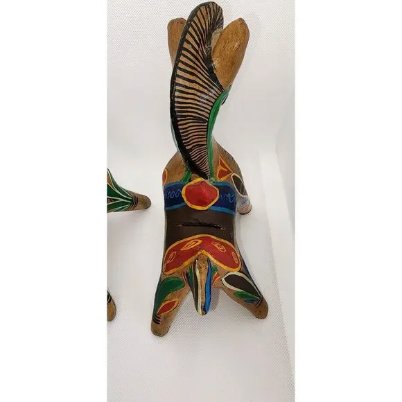Vintage 70's Mexican Tonala Ceramic Coin Horse Figurines